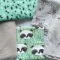Preview: ANGEBOT - Paket mit über 3,5 m Sweat - Panda und Kombistoffe, grau/mint