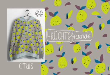 Preview: Modal-Jersey „Früchtefreunde Citrus“ - Lillestoff