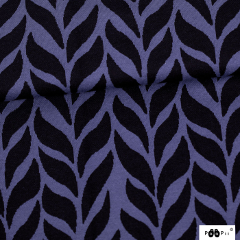 Bio-Jacquard knit - PLAIT black/blueberry - PaaPii Design