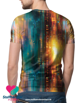 Preview: Baumwoll-Jersey ‚Electric Skyline’ - Stoffhändler mit Herz