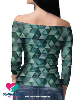 Preview: Baumwoll-Jersey ‚Royal Tri-Teal’ - Stoffhändler mit Herz