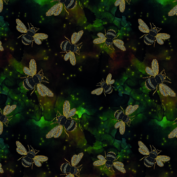 Bio-Jersey „BeeBeeBee“ - Frau RäuBer und RaBüntze - Bienen grün/gold