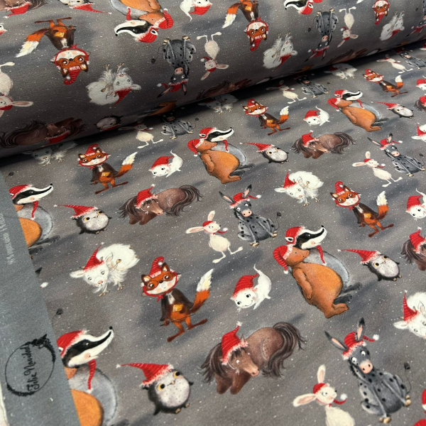 Bio-Summersweat „Feliz Navidad“ - Frau RäuBer und RaBüntze - Weihnachtstiere