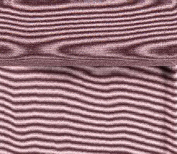Baumwolljersey feine Ringel - bordeaux