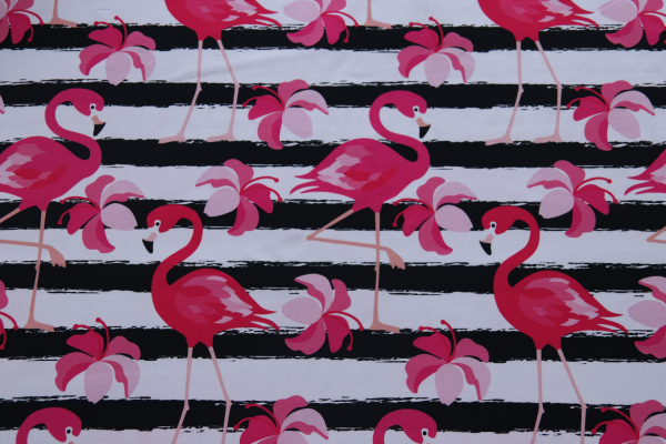 Baumwoll-Jersey "Flamingos"